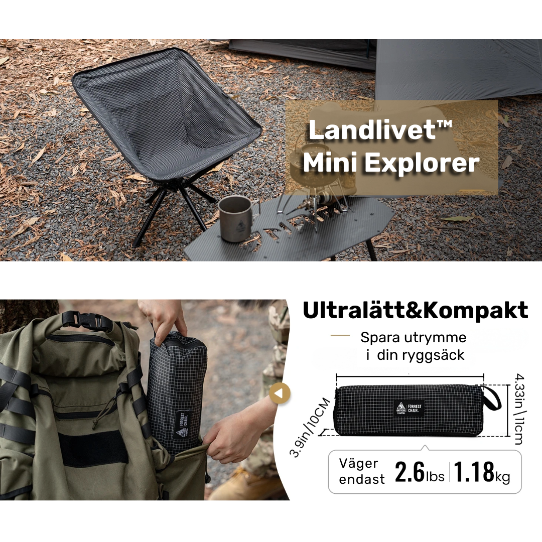 Kompakt campingstol – Landlivet™ Mini Explorer