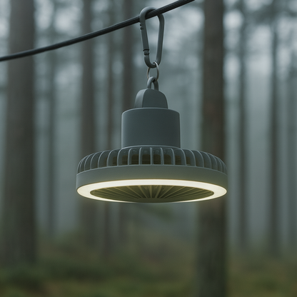 Landlivet™ 3-i-1 Campingfläkt – LED & Powerbank