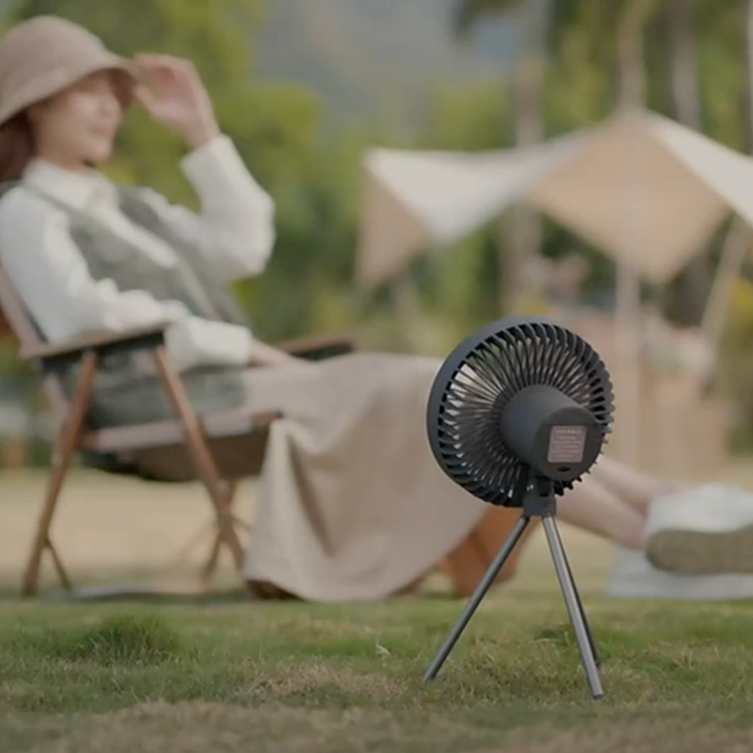 Landlivet™ 3-i-1 Campingfläkt – LED & Powerbank